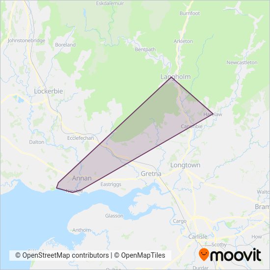 Andersons of Langholm coverage area map