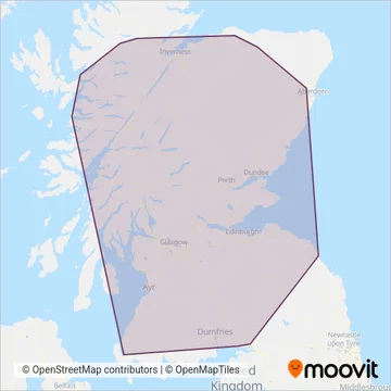 National Rail (Bus) coverage area map