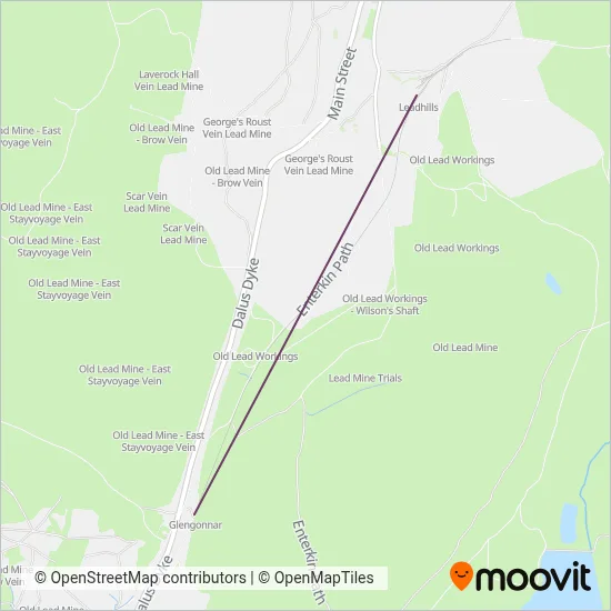 Leadhills and Wanlockhead Railway coverage area map