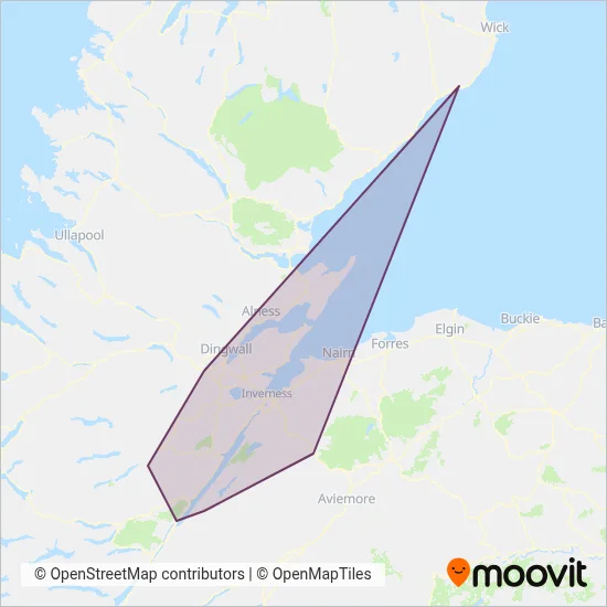 Highland Council (Bus) coverage area map