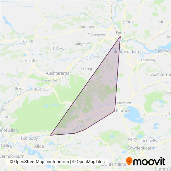 Glenfarg Community Transport Group coverage area map