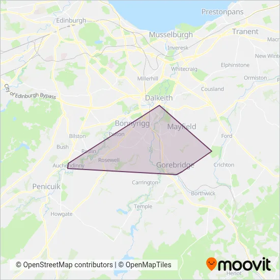 Midlothian Council coverage area map