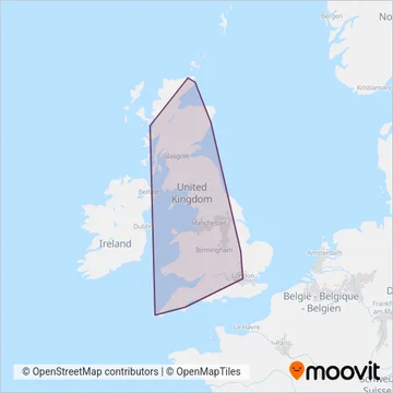 National Rail (Rail) coverage area map
