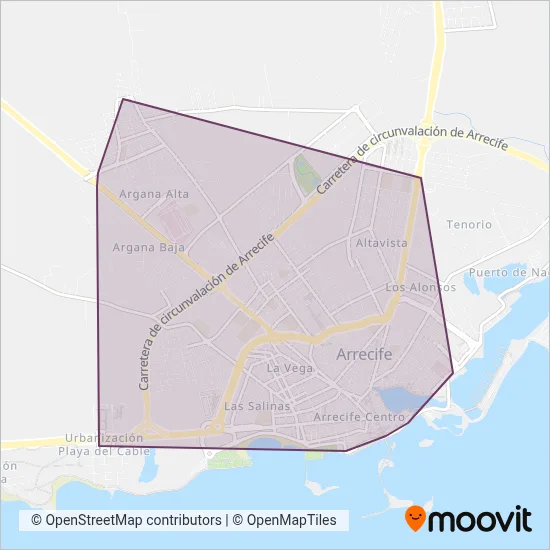 Cobertura del mapa de Lanzarote-Arrecife