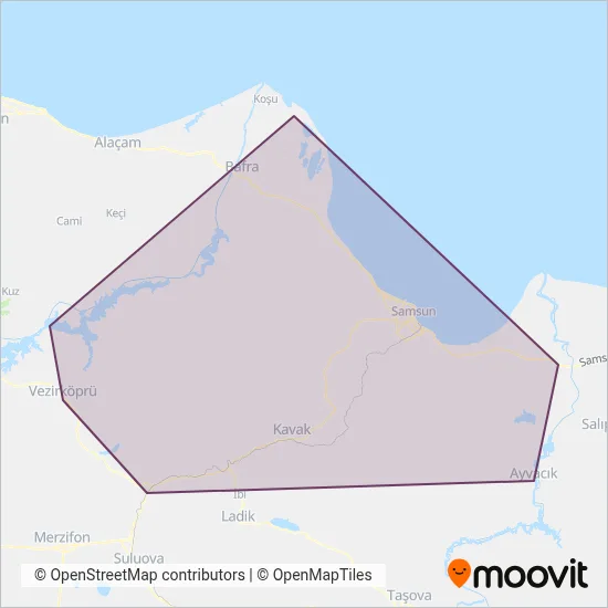 Odak Samsun coverage area map
