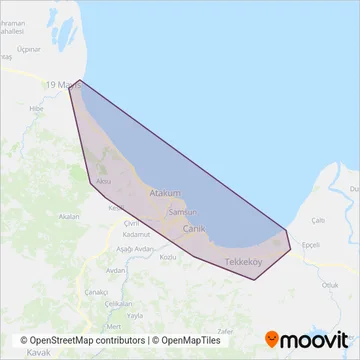 Samulaş (Bus) coverage area map