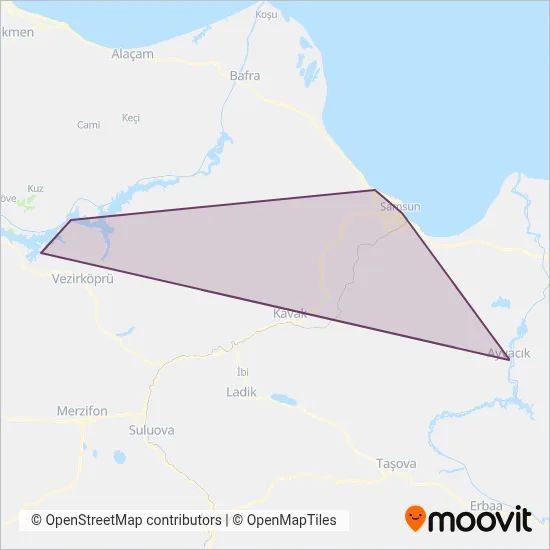 Samsun Büyükşehir Belediyesi coverage area map