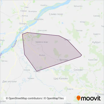 Междуселищни линии coverage area map