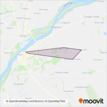 Карта на района на покритие на ШАНС-99 ООД