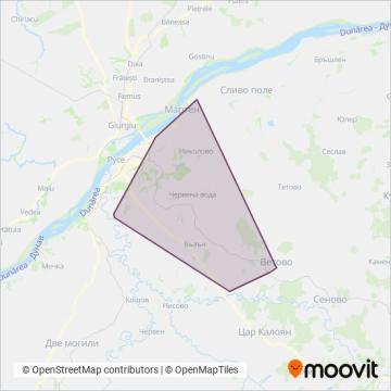 Карта на района на покритие на Геокомерс ООД