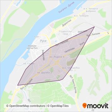 Градски транспорт АД (Cable Car) coverage area map
