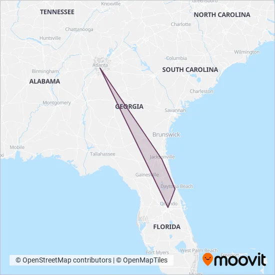 Megabus coverage area map