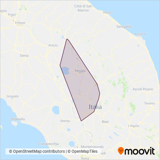 Trenitalia coverage area map