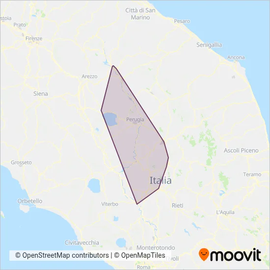 Trenitalia (Bus) coverage area map