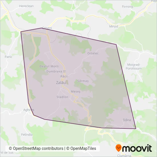 TransUrbis Zalău coverage area map