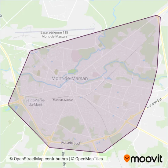 Carte de la zone de couverture de TMA