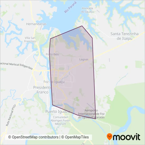 Viação Santa Clara coverage area map