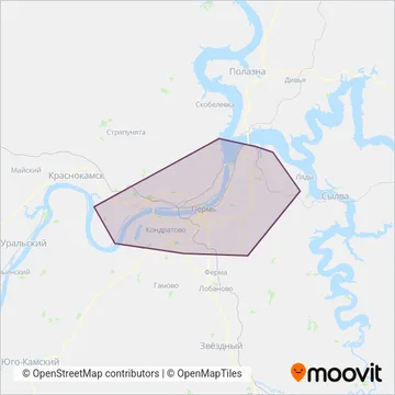 ГорТранс Пермь (Bus) coverage area map