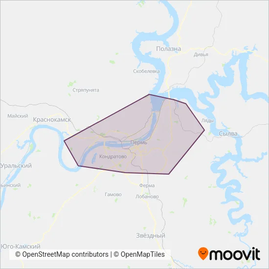 GorTrans Perm (Bus) coverage area map