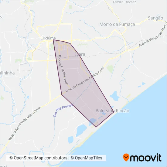 Içarense (Intermunicipal) coverage area map