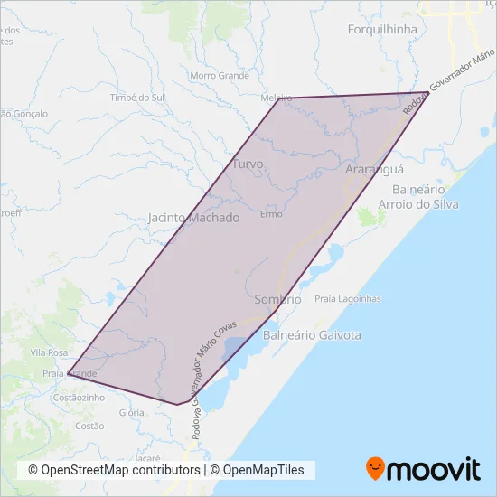 União (Intermunicipal) coverage area map