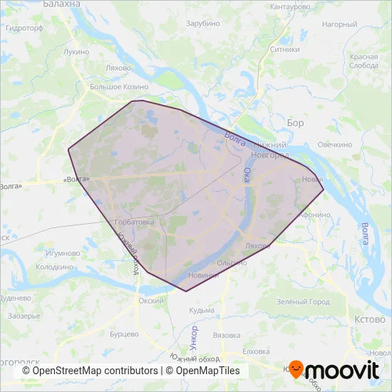 Nizhegorodpassazhiravtotrans (Bus) coverage area map