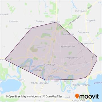 Схема покрытия компании АО Краснодарпассажиравтотранс (Канатная дорога)
