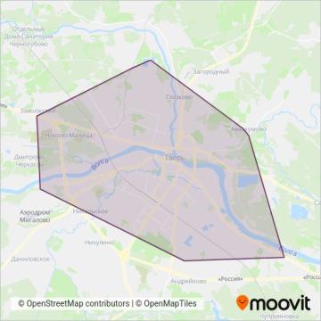 Транспорт Верхневолжья (Bus) coverage area map