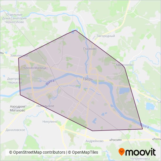 Транспорт Верхневолжья coverage area map