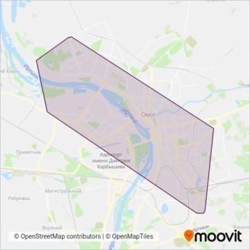 Схема покрытия компании Омск ПП и ПАТП (Канатная дорога)