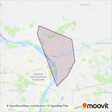 Схема покрытия компании Омск ПП и ПАТП (Трамвай)