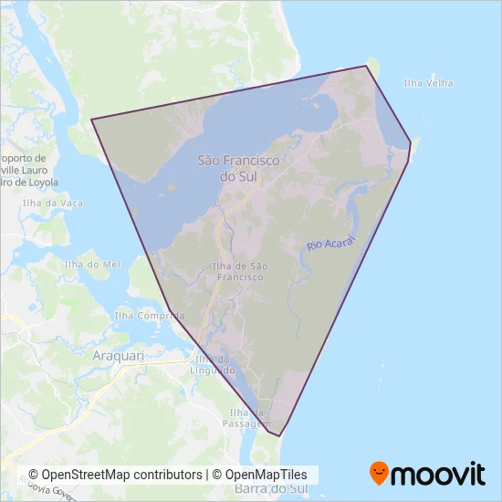 Verdes Mares (São Francisco do Sul) coverage area map