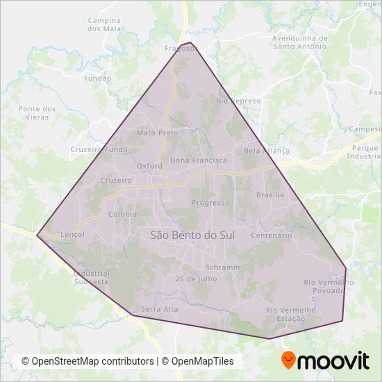 Coletivos Rainha (São Bento do Sul) coverage area map