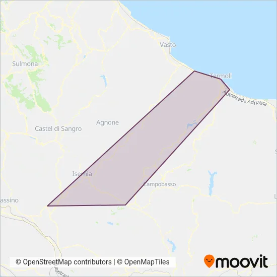 Area coperta dal servizio di Trenitalia