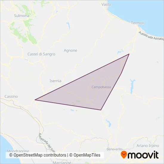 Area coperta dal servizio di Busitalia