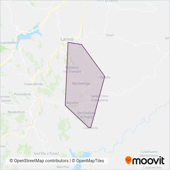 Calzolaro Viaggi coverage area map