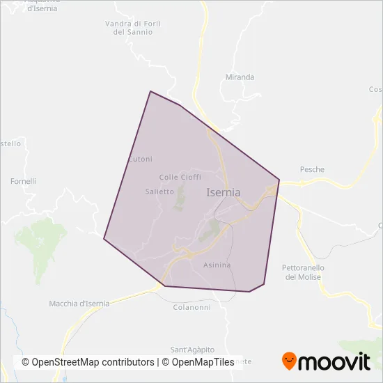 Aesernia coverage area map