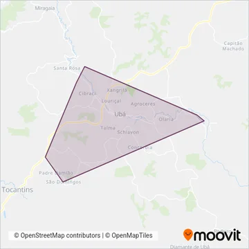 Ubá coverage area map