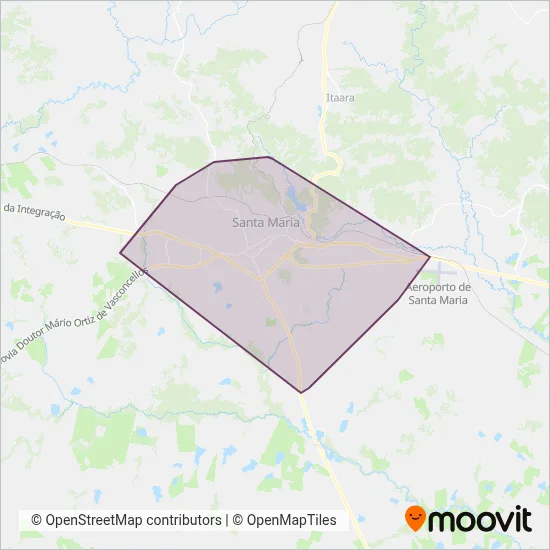 Mapa da área de cobertura da SIM