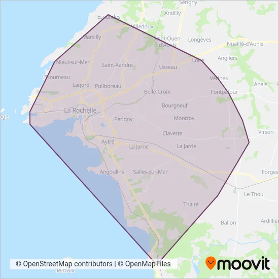 YELO (Bus) coverage area map