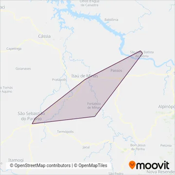 Rápido Sudoestino coverage area map