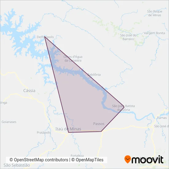 Rápido Sudoestino coverage area map