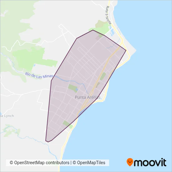 Red Magallanes de Movilidad - Transportes Vía Alerce coverage area map
