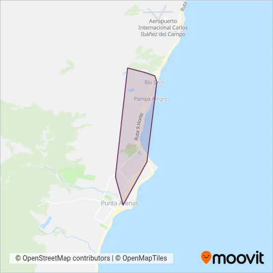 Buses Paine Mágico coverage area map