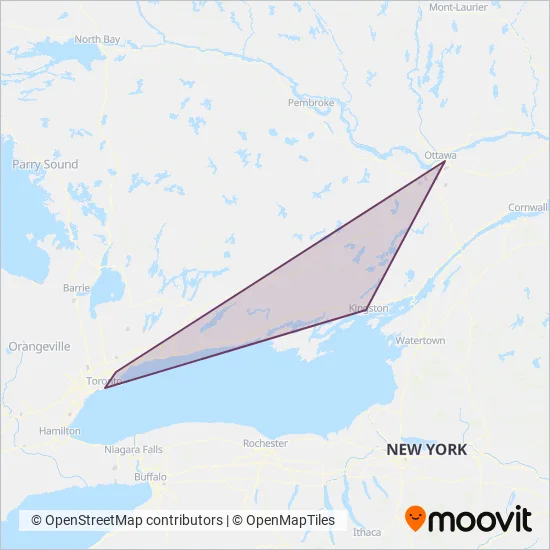 Megabus Canada coverage area map