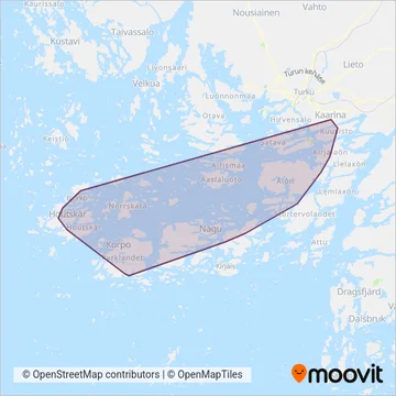 FÖLI Turun seudun joukkoliikenne/V-S ELY-keskus coverage area map