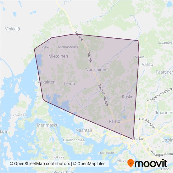 L-S Liikennelinjat Oy / TLO Oy coverage area map