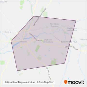 Mapa del área de cobertura de Tubasa