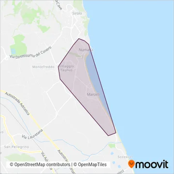 Navette del Conero coverage area map