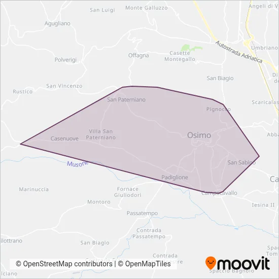 Area coperta dal servizio di Conerobus S.p.a.